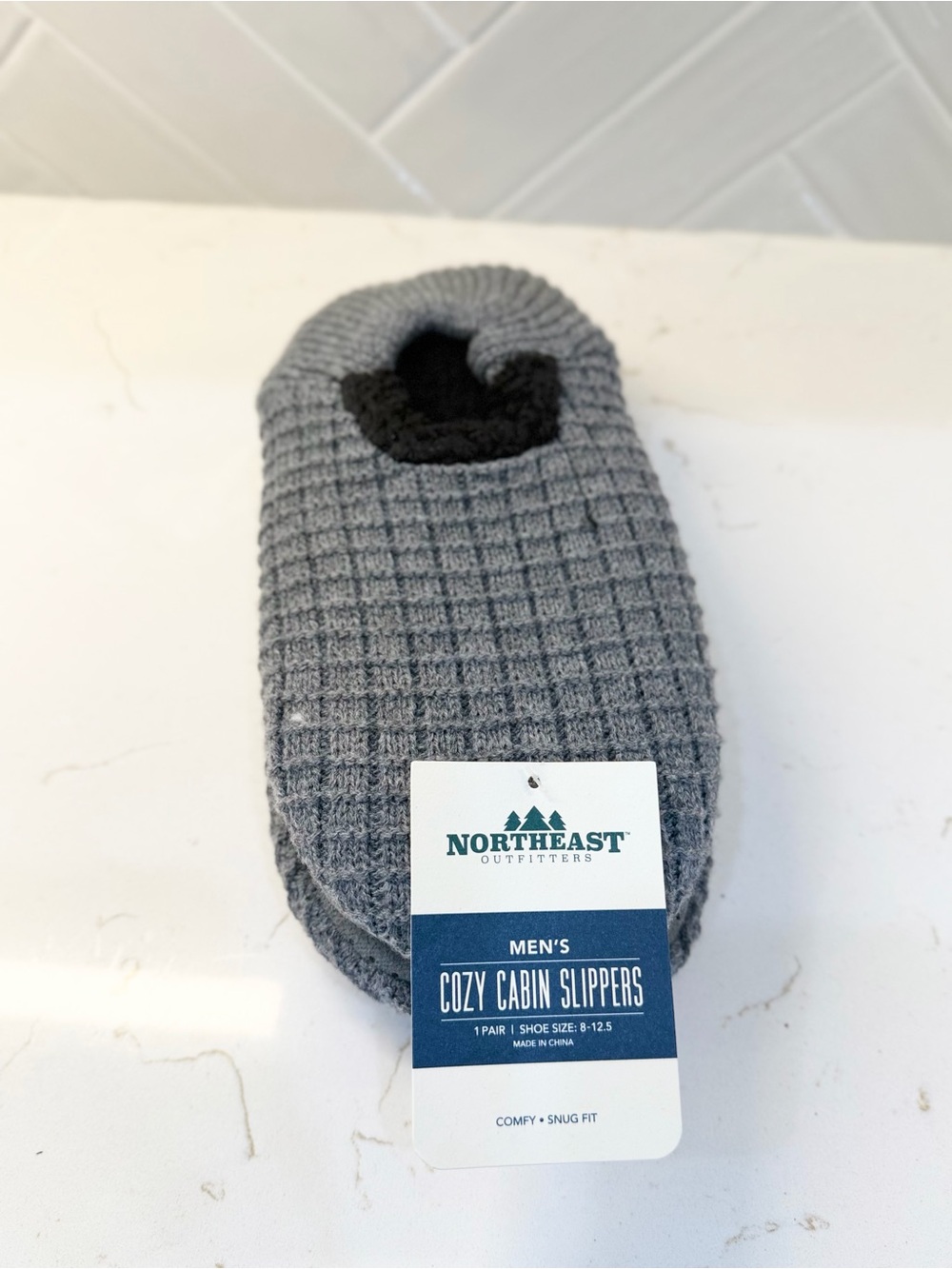 NORTHEAST OUTFITTERS Men's Gray Cozy Cabin Slippers